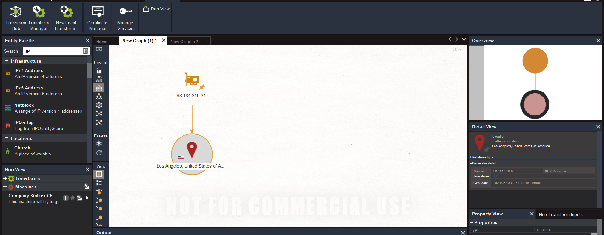 Output of using IP2Location.io local transform